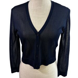 Lauren Ralph Lauren Knit Cardigan Navy Blue Women's sz s Classic Preppy Nautical